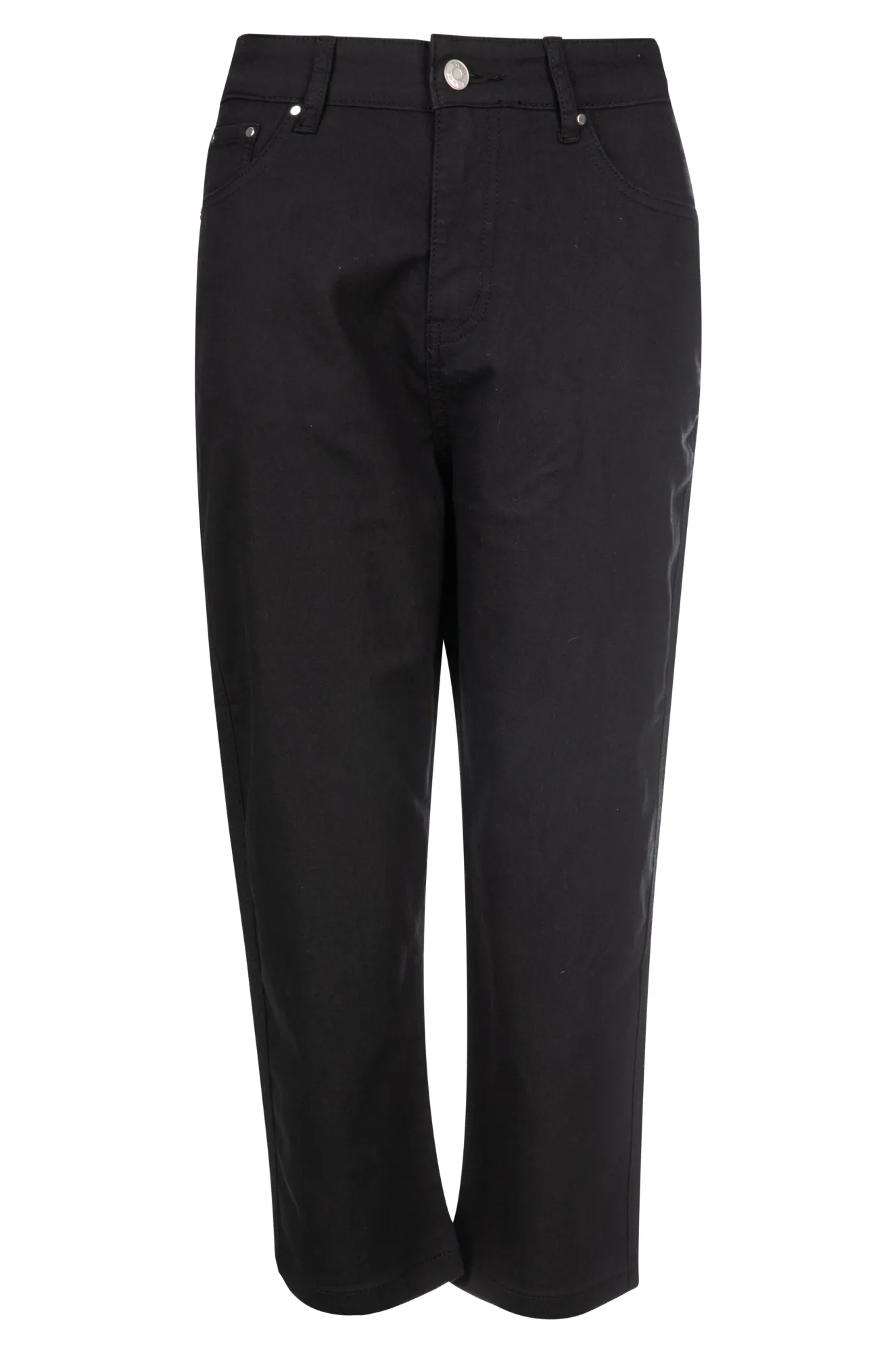 Stretch Cotton blend MId Calf Jeans | Black | 6923A1