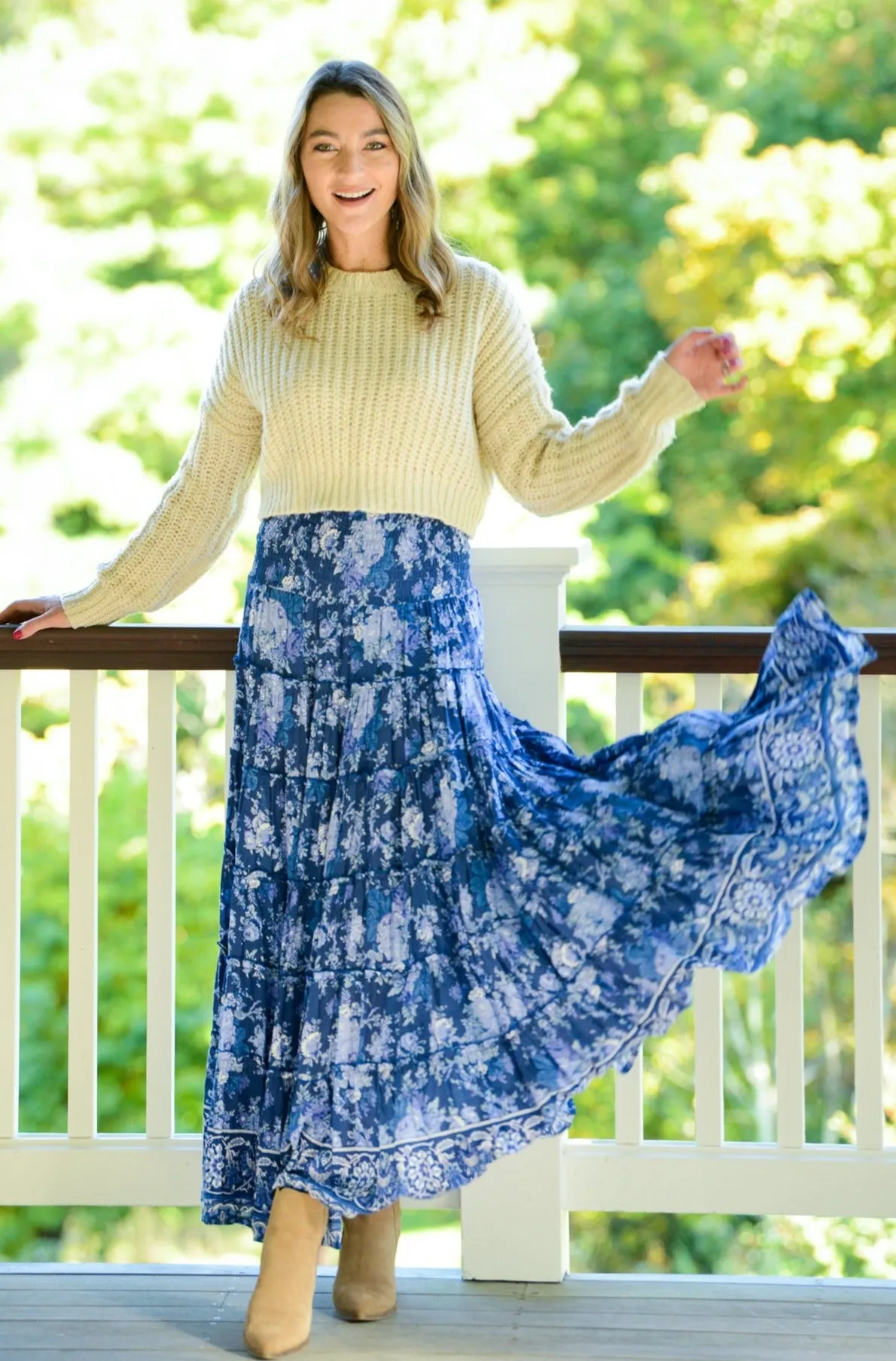 SundanceMaxi Skirt Enlish blue