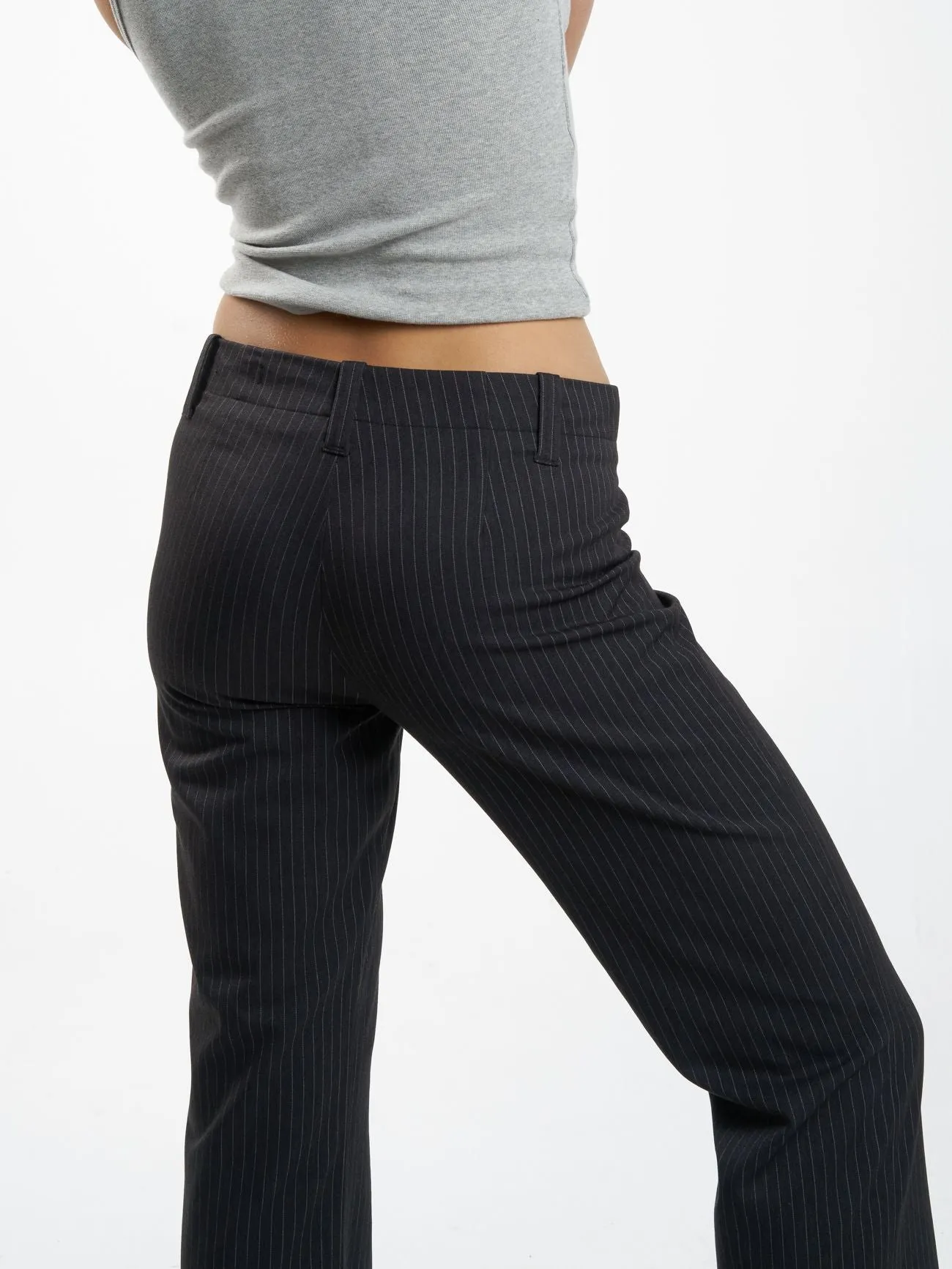 THRILLS - Brit Pinstripe Pant - CHARCOAL GREY