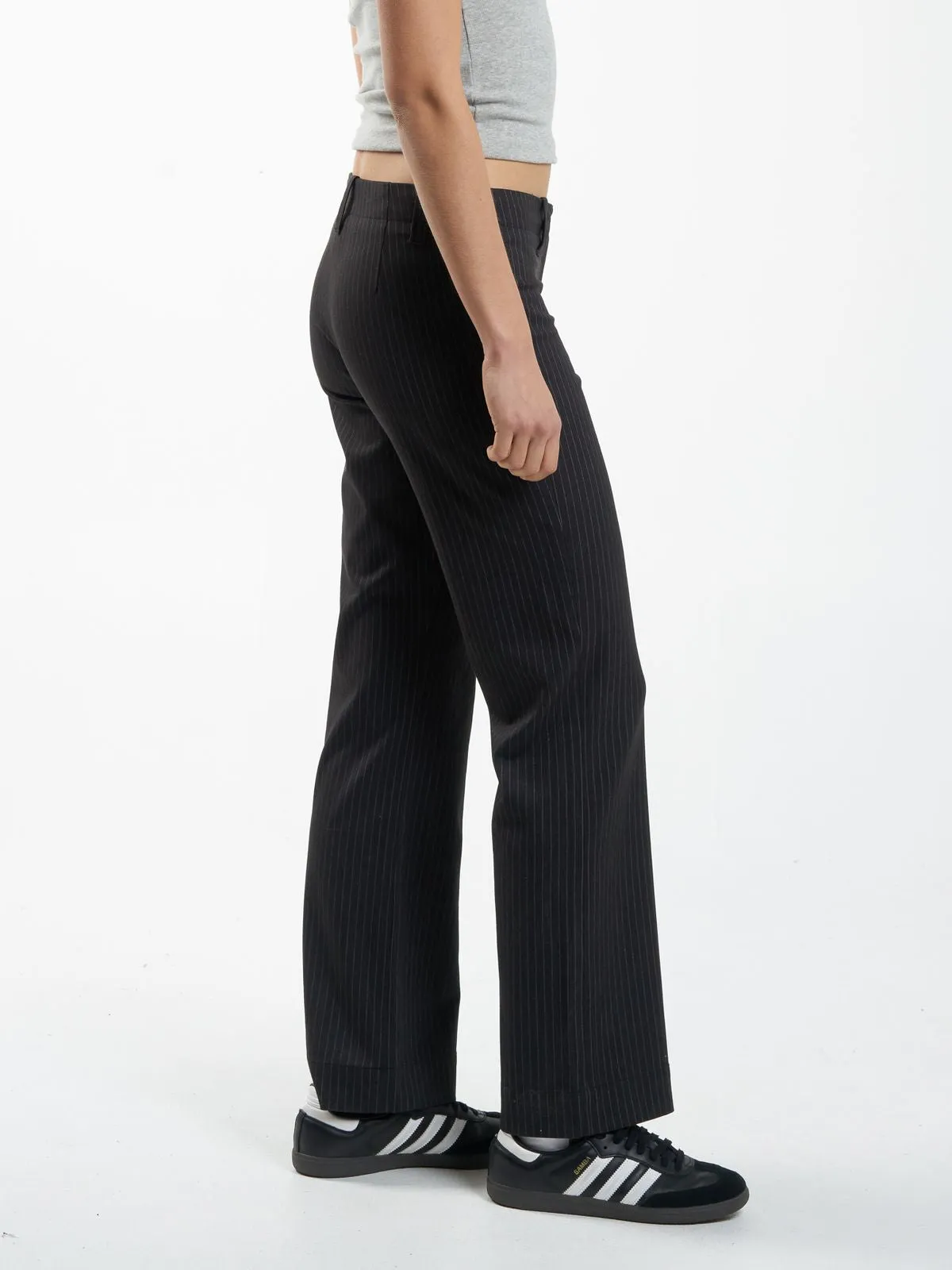 THRILLS - Brit Pinstripe Pant - CHARCOAL GREY