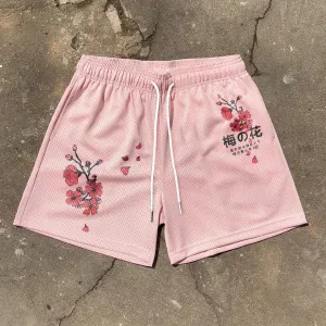 Trendy artistic mesh street shorts