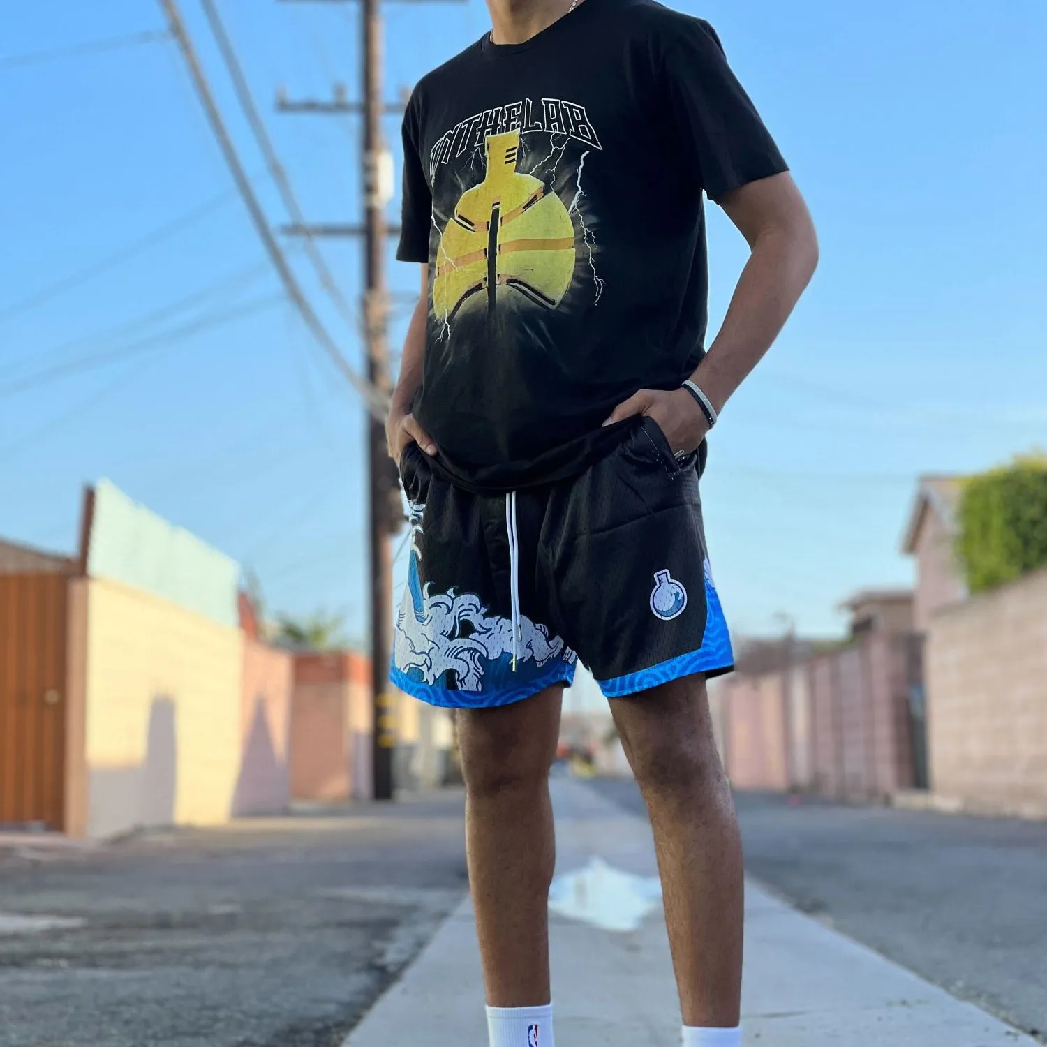 Trendy retro casual hip-hop street shorts