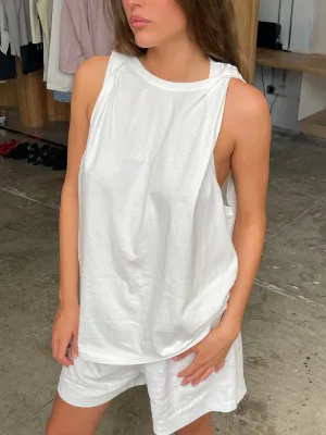 Twisted Shoulder Loose Tank Top